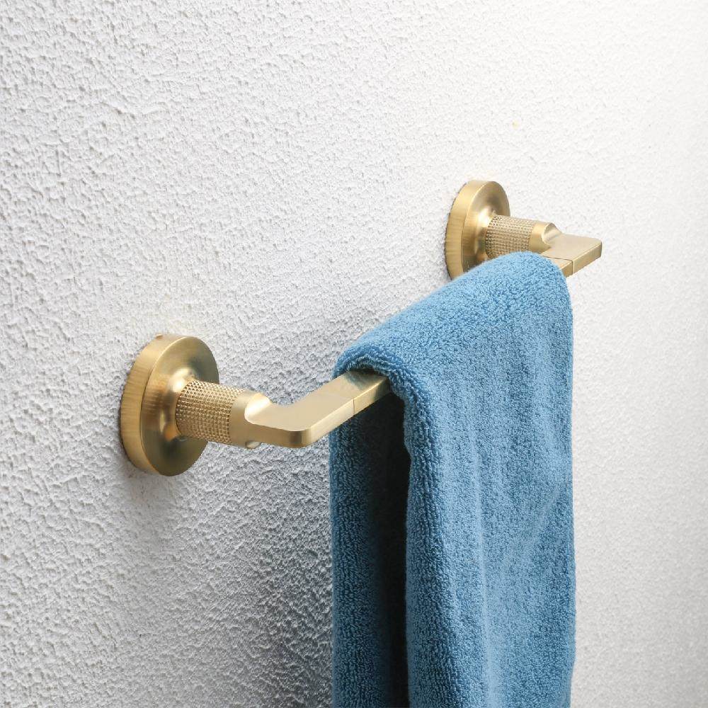 Maxery Simple Unique Light Luxury Brass Towel Bar Wall Mounted Brass Bathroom Accessories Towel Holder