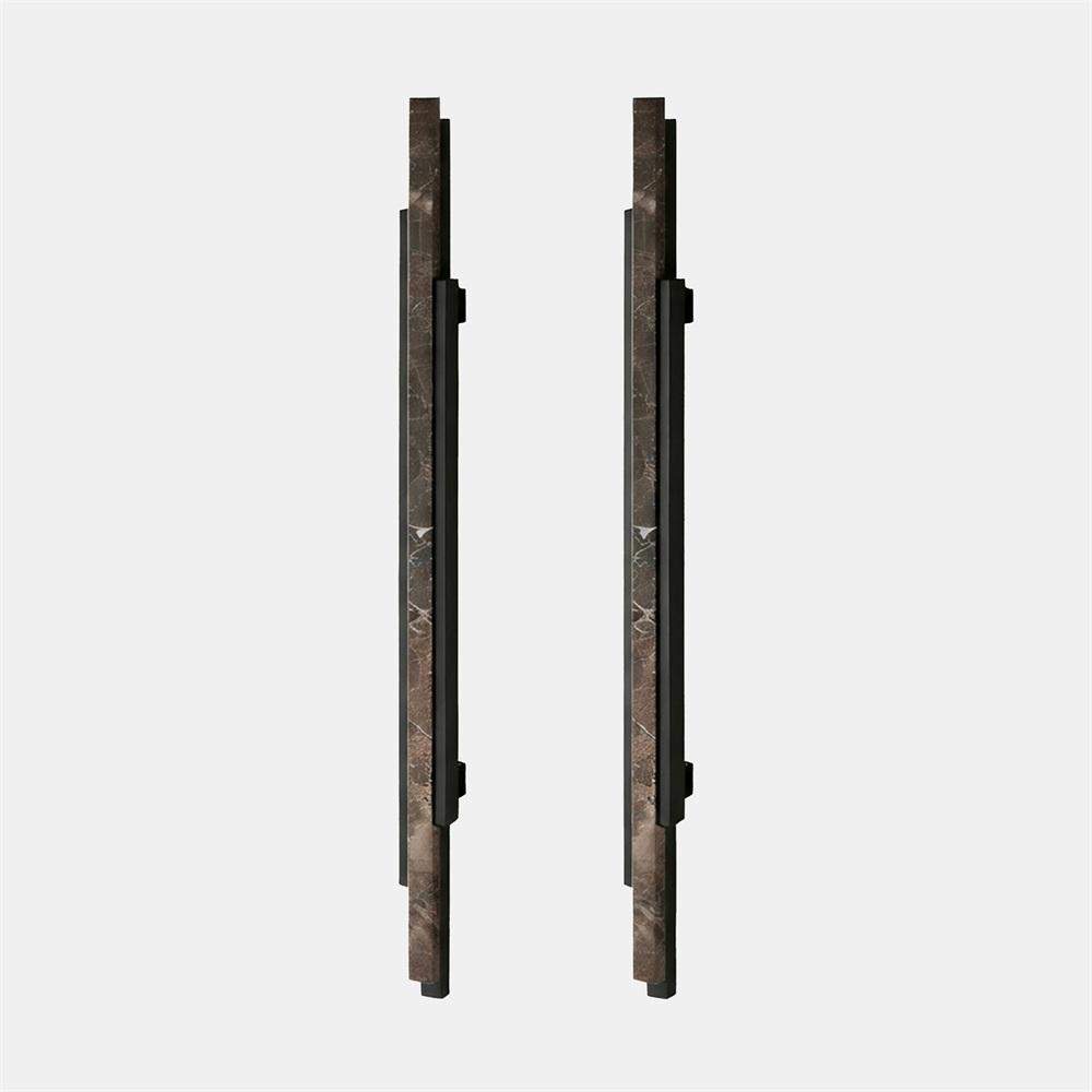 Maxery Modern Stone & Metal Long Door Pull Handles, Luxury Marble Entry Handles