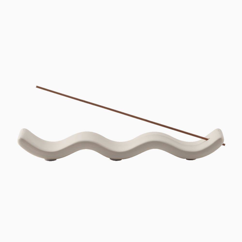 Maxery Modern Wavy Ceramic Incense Holder with Minimalist Design