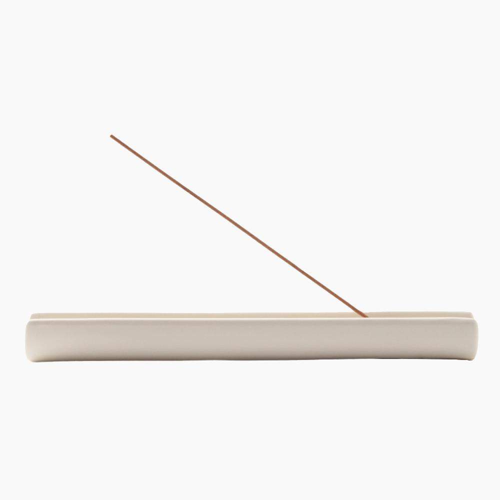 Maxery Streamlined White Ceramic Incense Stick Holder