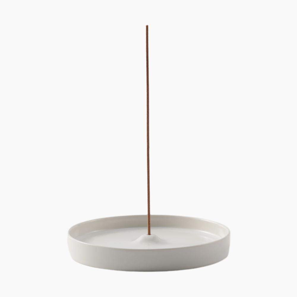 Maxery Chic Minimalist White Ceramic Cone-Base Incense Holder