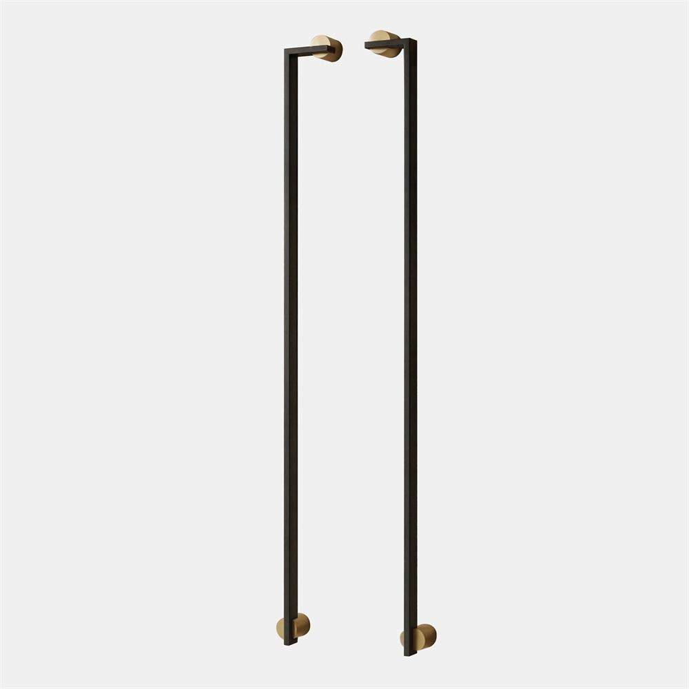 Maxery Modern Black & Gold Two-Tone Long Door Pull Handles, Minimalist Linear Entry Handles