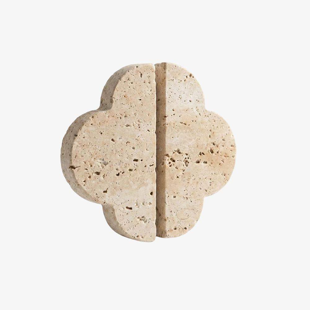 Maxery Travertine Stone Cloud Shaped Cabinet Pull Handles, Paired Natural Stone Drawer Knobs