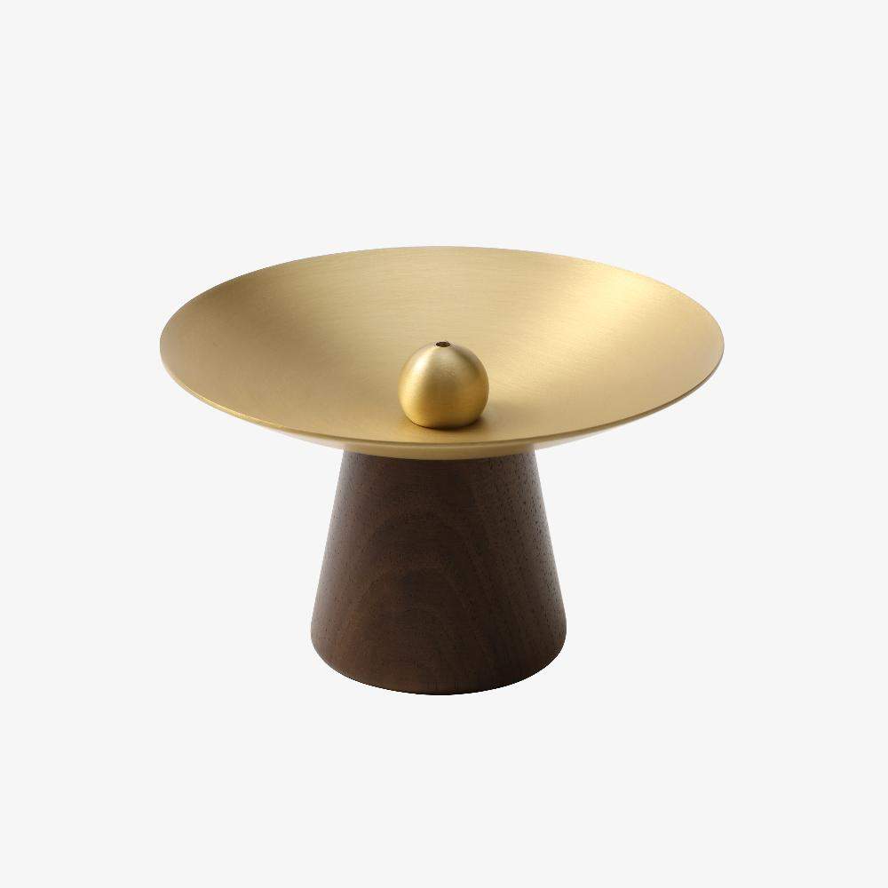 Maxery Walnut Brass Incense Holder