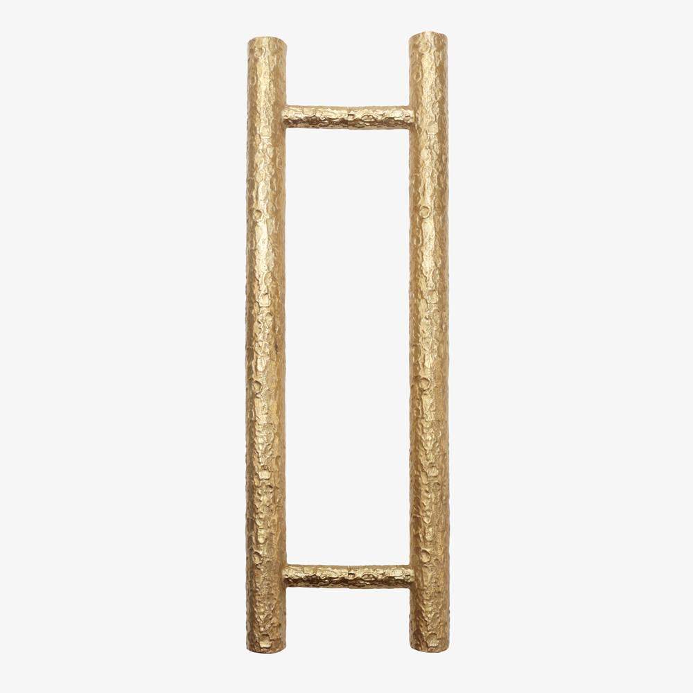 Maxery Hammered Brass Round Tube Door Pulls, Paired Double-Sided Entry Handles