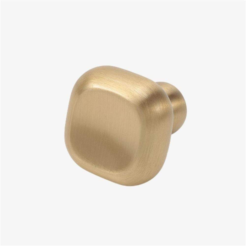 Maxery Brass Rounded Square Cabinet Knobs & Drawer Pulls