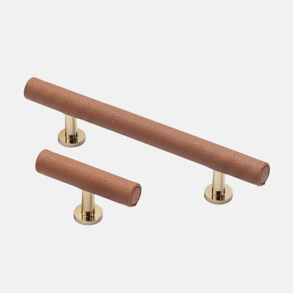 Maxery Leather Wrapped Cabinet Pull Handles, Multi-Color Leather Furniture Drawer Bar Pulls