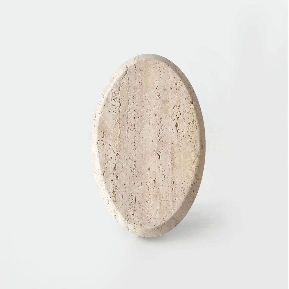 Maxery Natural Travertine Double Sided Oval Door Pair Handle