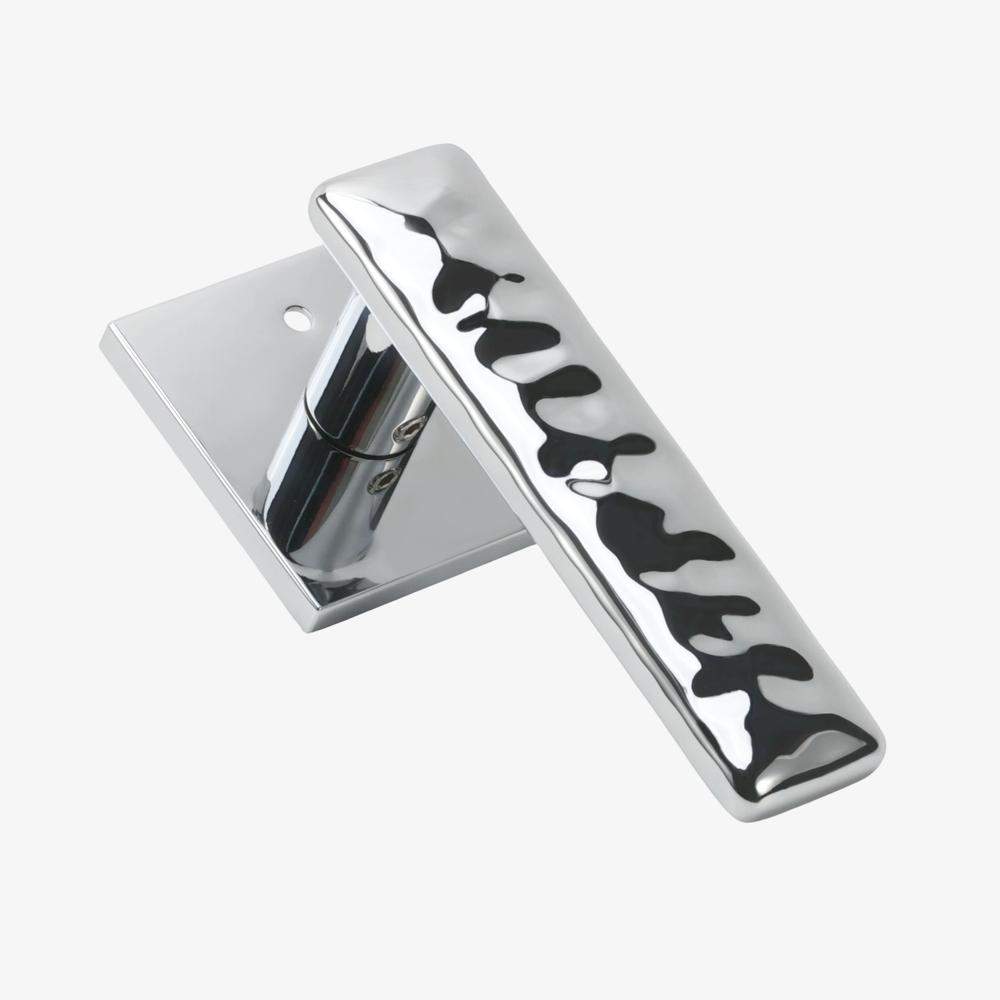 Maxery Zinc Alloy Water Ripple Textured Square Artisan Interior Privacy Lock Door Handle