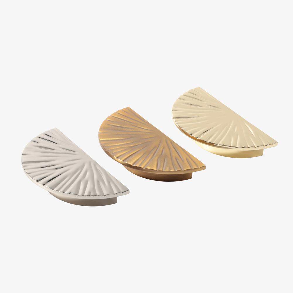 Maxery Luxury Sun Ray Embossed Semicircle Cabinet Pull Retro Fan Shape Textured Zinc Alloy Drawer Handle Decorative Vintage Furniture Fitting