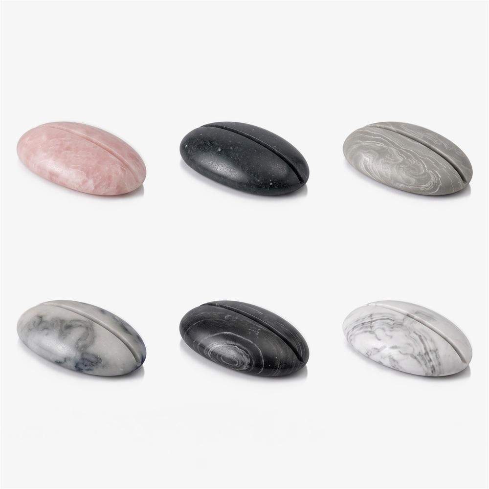 Maxery Artificial Marble Incense Holder Pebble Shape Multi Color Stone Modern Home Office Yoga Meditation Aromatherapy Decor Gift Set