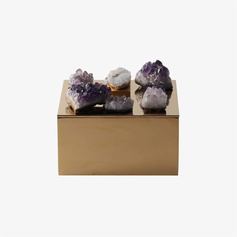 Maxery Polished Stainless Steel Storage Box, Luxurious Sleek Premium Elegant Decorative Organizer