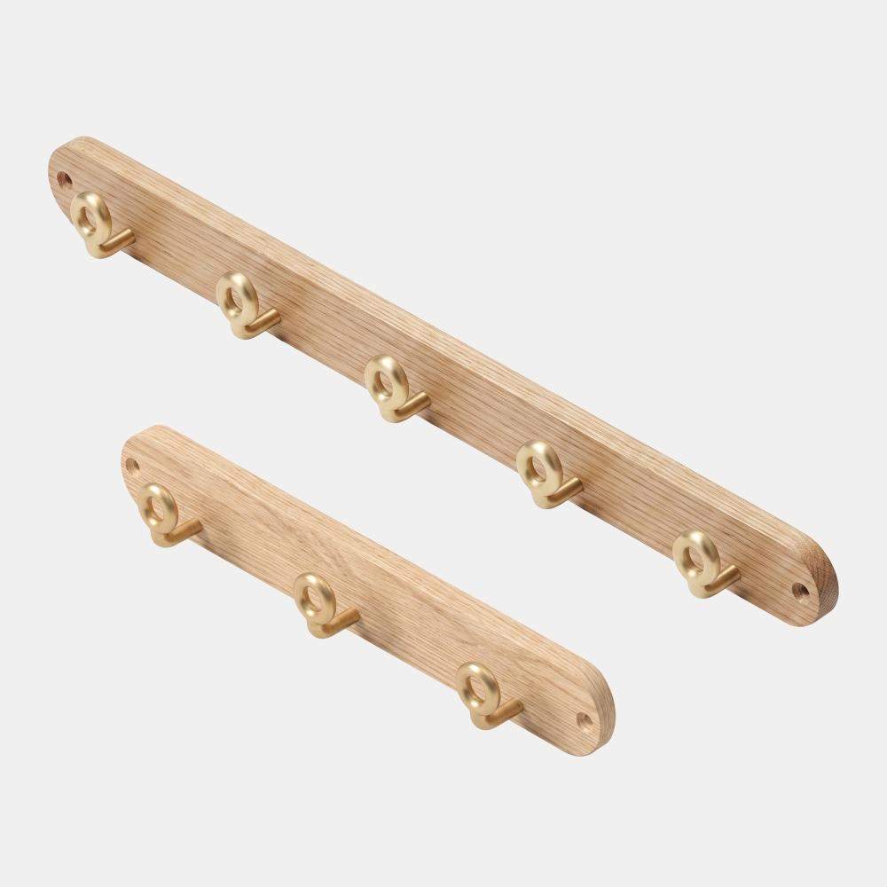 Maxery Modern  Decorative Metal Hanging  Brass Oak Coat Hook-5 Hooks