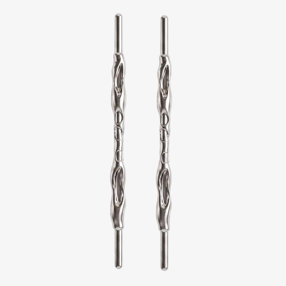 Maxery Aluminum Pair Pull Handles – Organic Liquid Metal Mirror Finish
