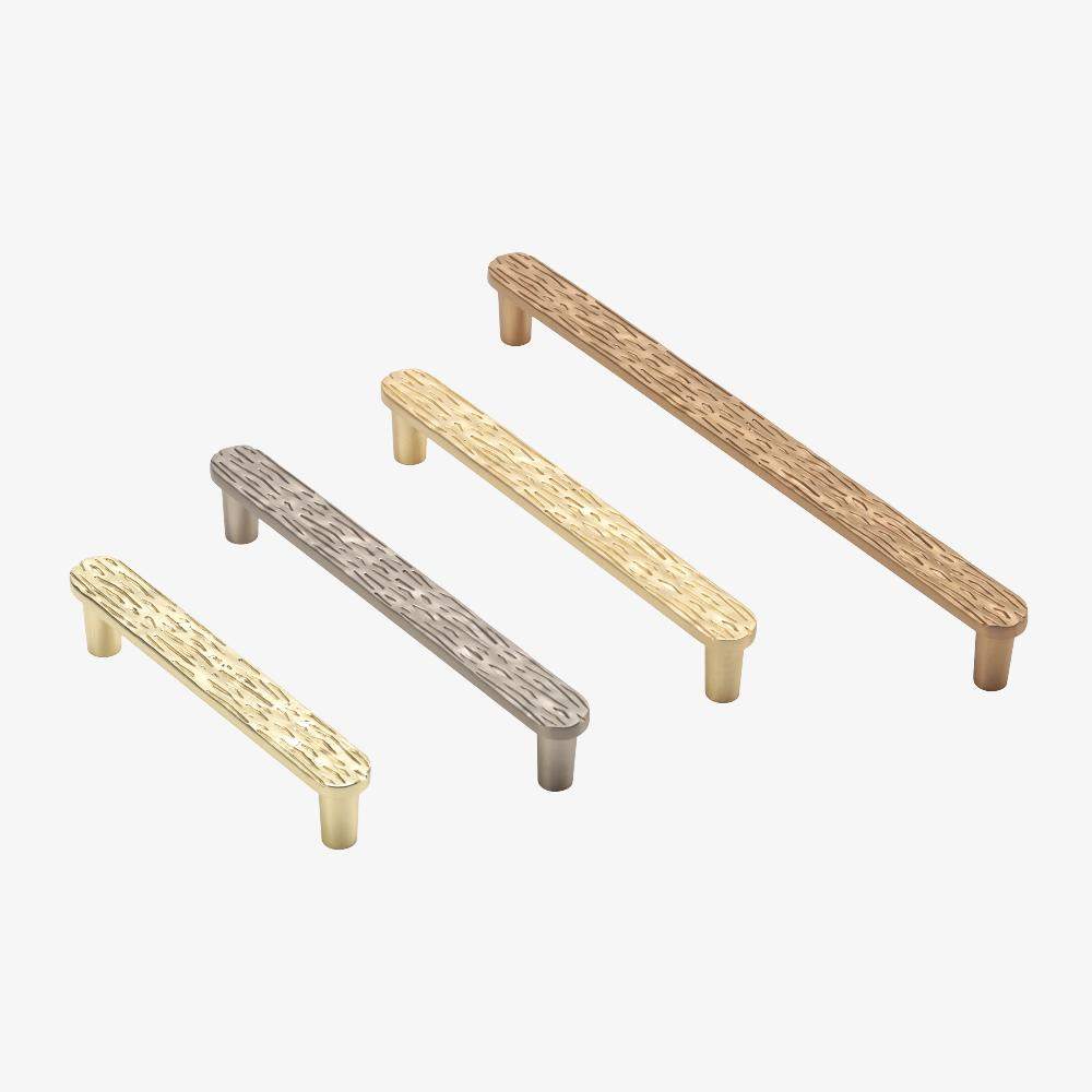 Maxery Hand Hammered Linear Cabinet Handle Organic Textured Irregular Surface Drawer Pull