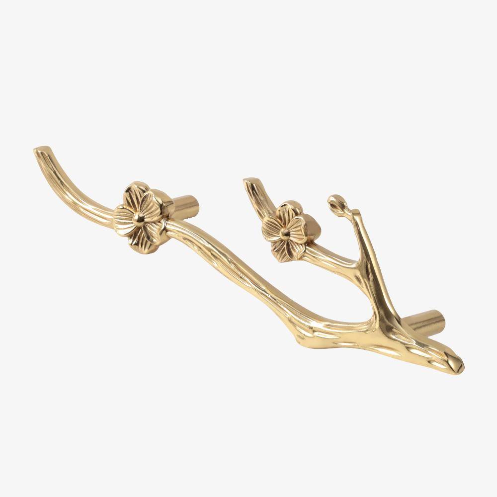 Maxery Solid Brass Flower Cabinet Handle, Charming Luxurious Exquisitely‑Crafted Hardware