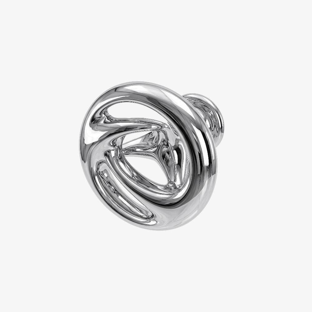 Maxery Artistic Solid Brass Twisted Cabinet Knob, Smooth Luxurious Unique Decorative Hardware