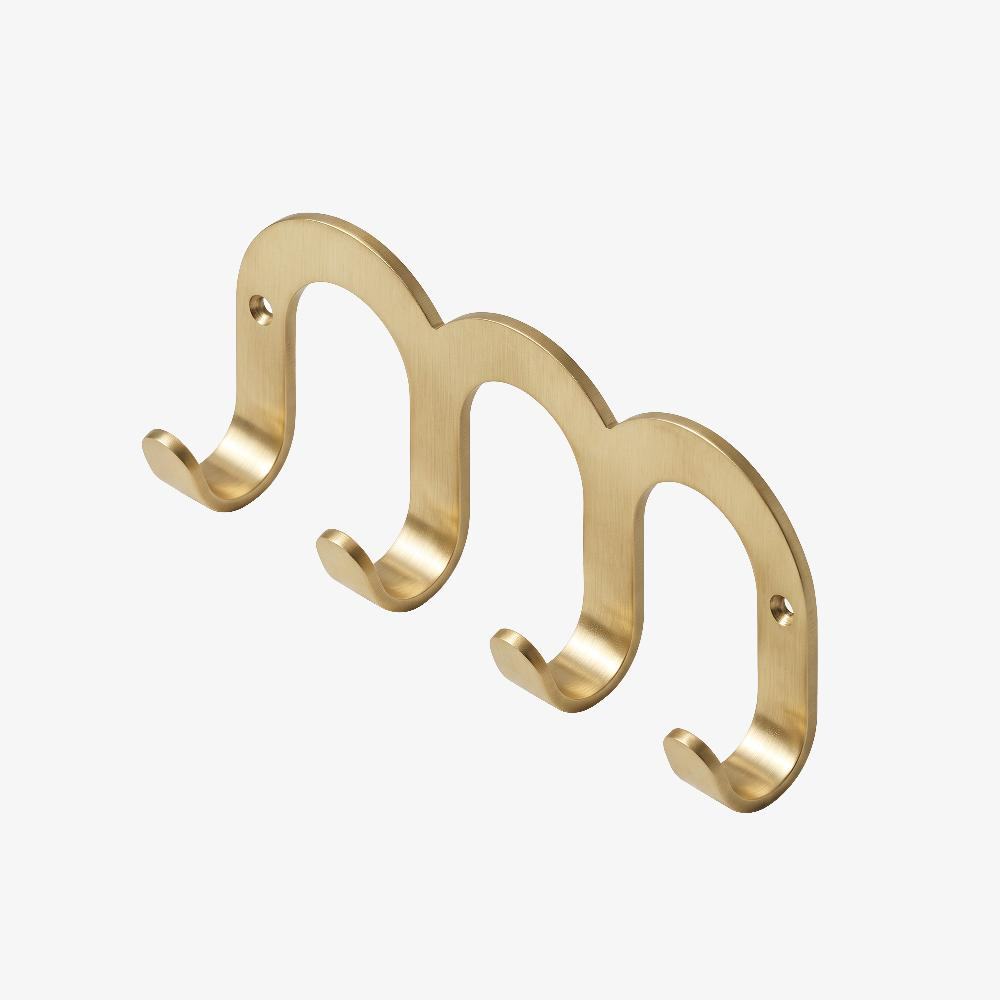 Maxery Elegent Solid Brass Coat Hook, Sleek Sturdy Continuous Wall Hanger