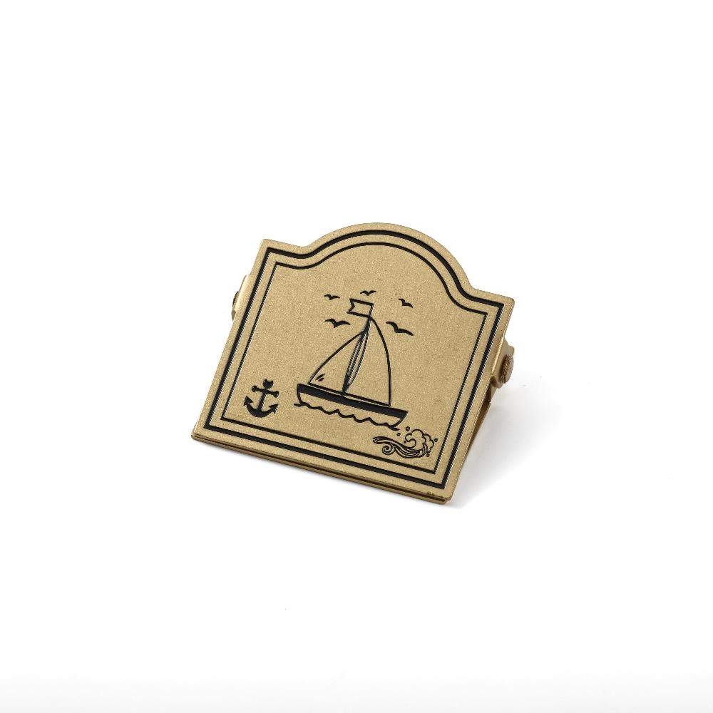 Maxery Brass Clip Vintage Style Nautical Office Supplies Anchor and Sailboat Brass Clip Antique Look Classic Brass Document Holder Clip