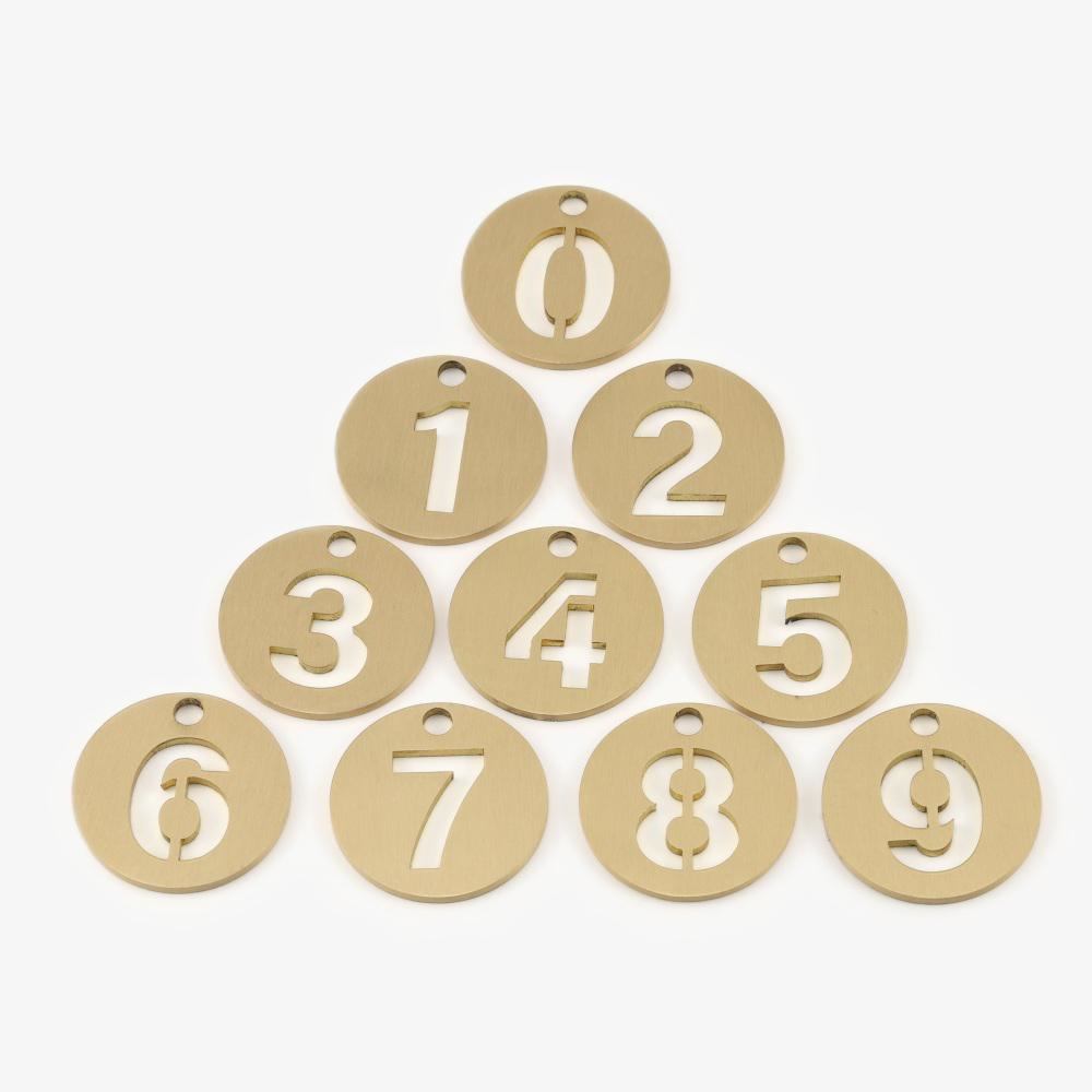 Maxery high quality round Brass Number with hole