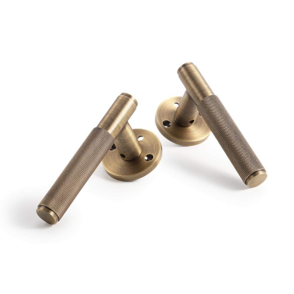 Maxery Kurled Brass Handle Bathroom Door Hardware Light Luxury Design Brass Handle for Home Decor
