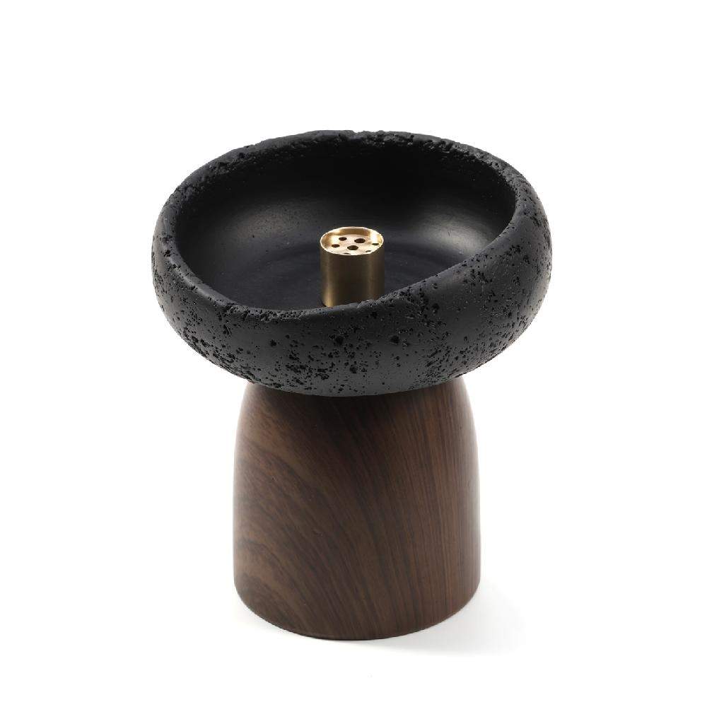 Maxery Cement Material Artwork Black Art Incense holder Wabi-sabi Nordic Retro Aromatherapy  Essential Burner