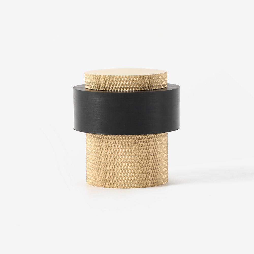 Maxery Brass Knurled Knob, Modern Cylindrical Cabinet Hardware