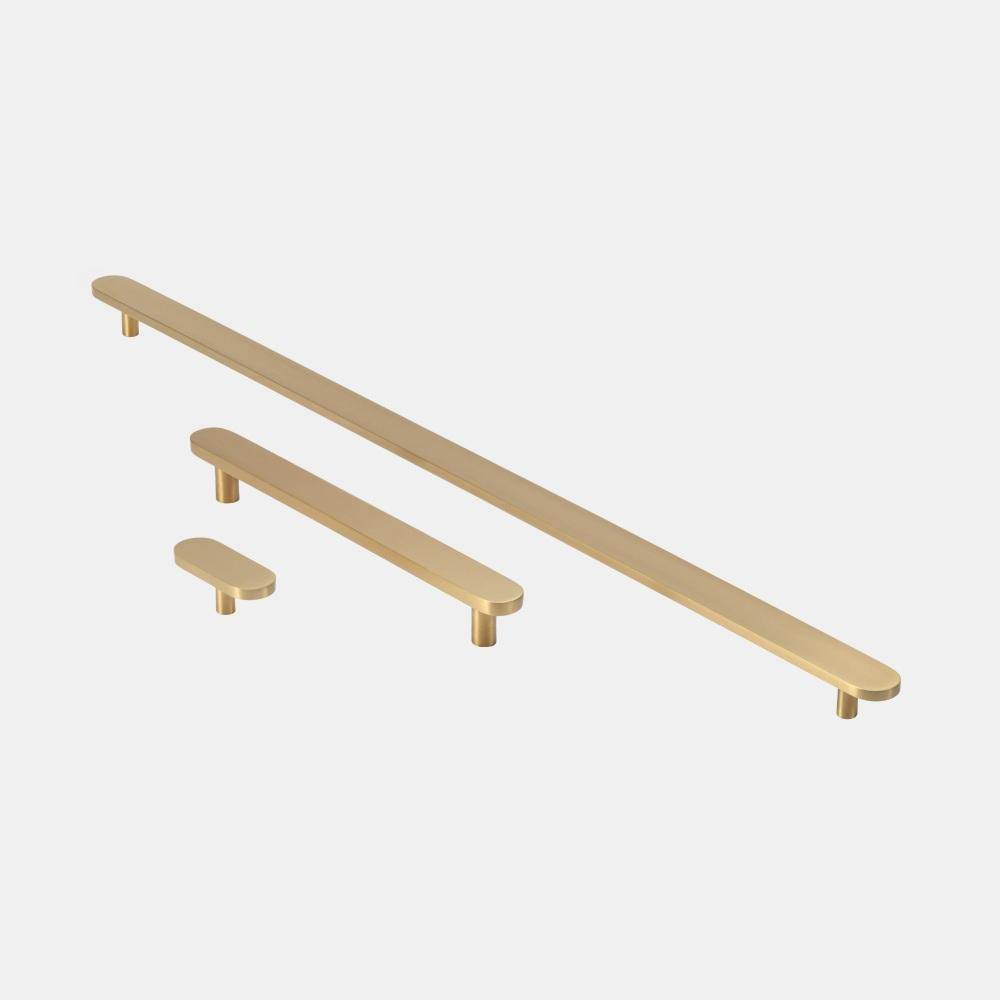 Maxery Brass Flat Cabinet Pulls, Minimalist Solid Brass Drawer Handles