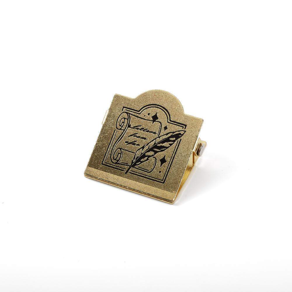 Maxery Brass Clip Letter Clip Vintage Antique Brass Document Clip with Letter Design Creative Message Paper Clip Retro Gift