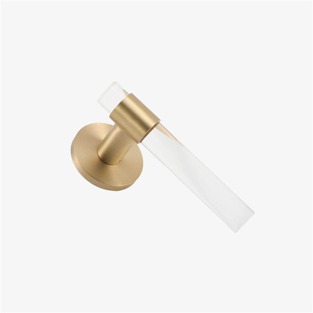 Maxery Brushed Brass & Acrylic Door Handle-Passage/Privacy With Matched Latch