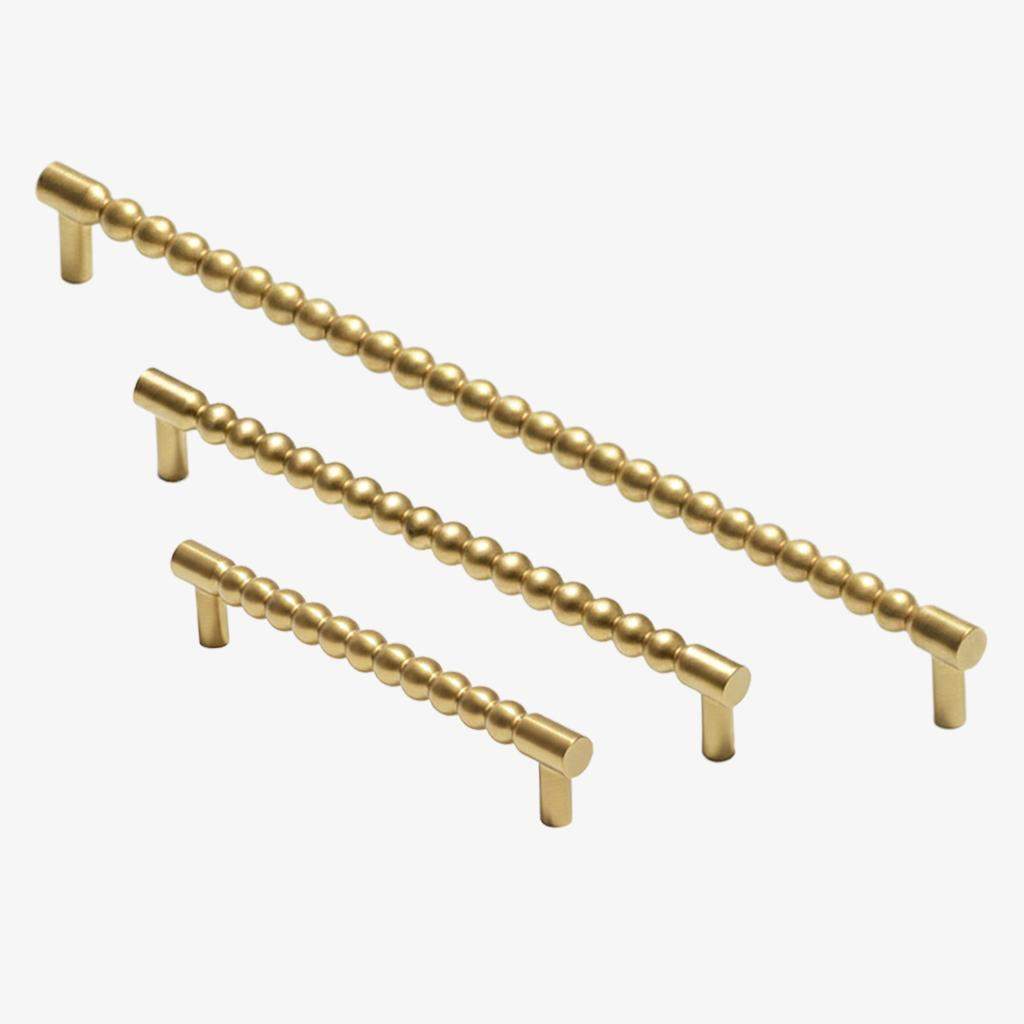 Maxery Elegant French-inspired Brass Ball Cabinet Handle, Featuring A Chic Continuous Bead Design For Home