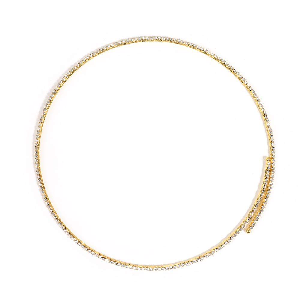 Maxery Rhinestone Sexy Invisible Necklace Choker Jewelry Women sparkling necklace