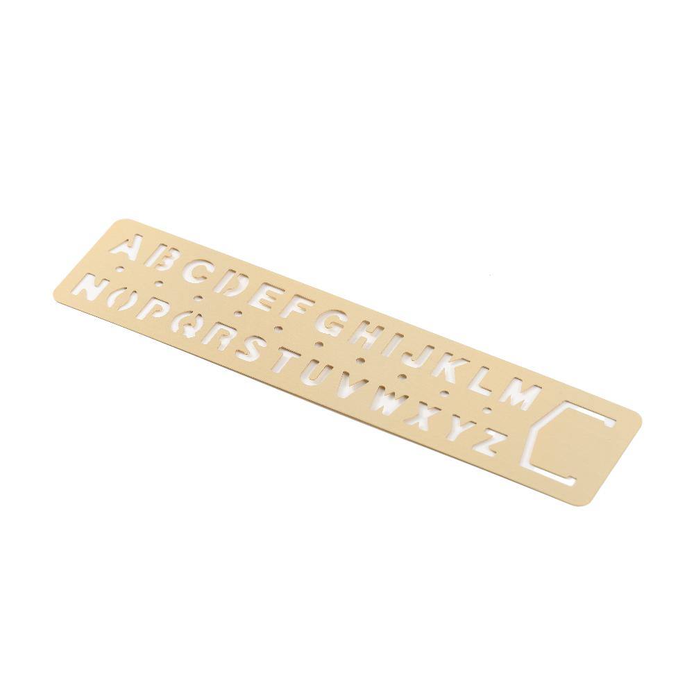 Maxery Brass Ruler Creative Bullet Journal Ruler with Number Stencils Hollow-out Brass Number Ruler for Scrapbooking Vintage Hanmade Doodle Stencil Ruler with Number Designs