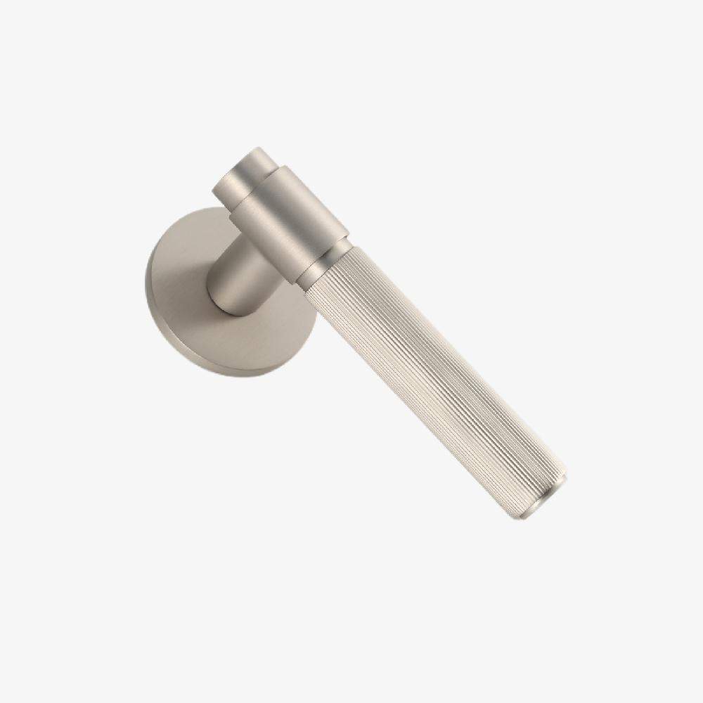 Maxery Vintage Brass Passage Door Handle, 55mm Round Rose & Traditional Knob, for Hall, Closet & Interior Doors