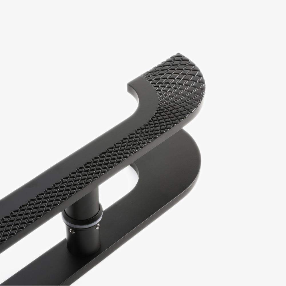 Maxery Matt Black Plaid Carched Handles Aluminum Pair Handles