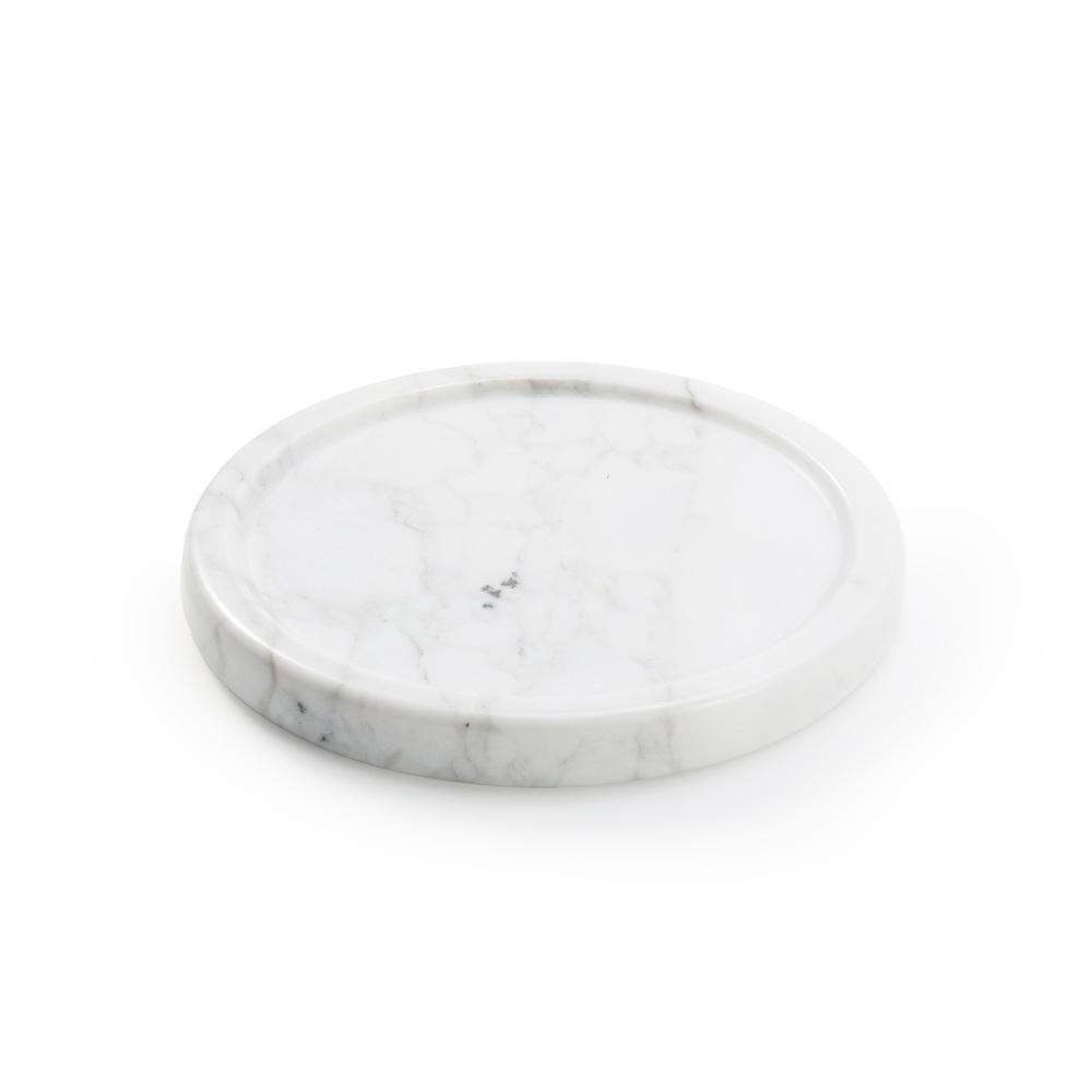 Maxery Natural Marble Tray Luxury Round Marble Tray for Decorative Jewelry Storage Serving Home Table Decor