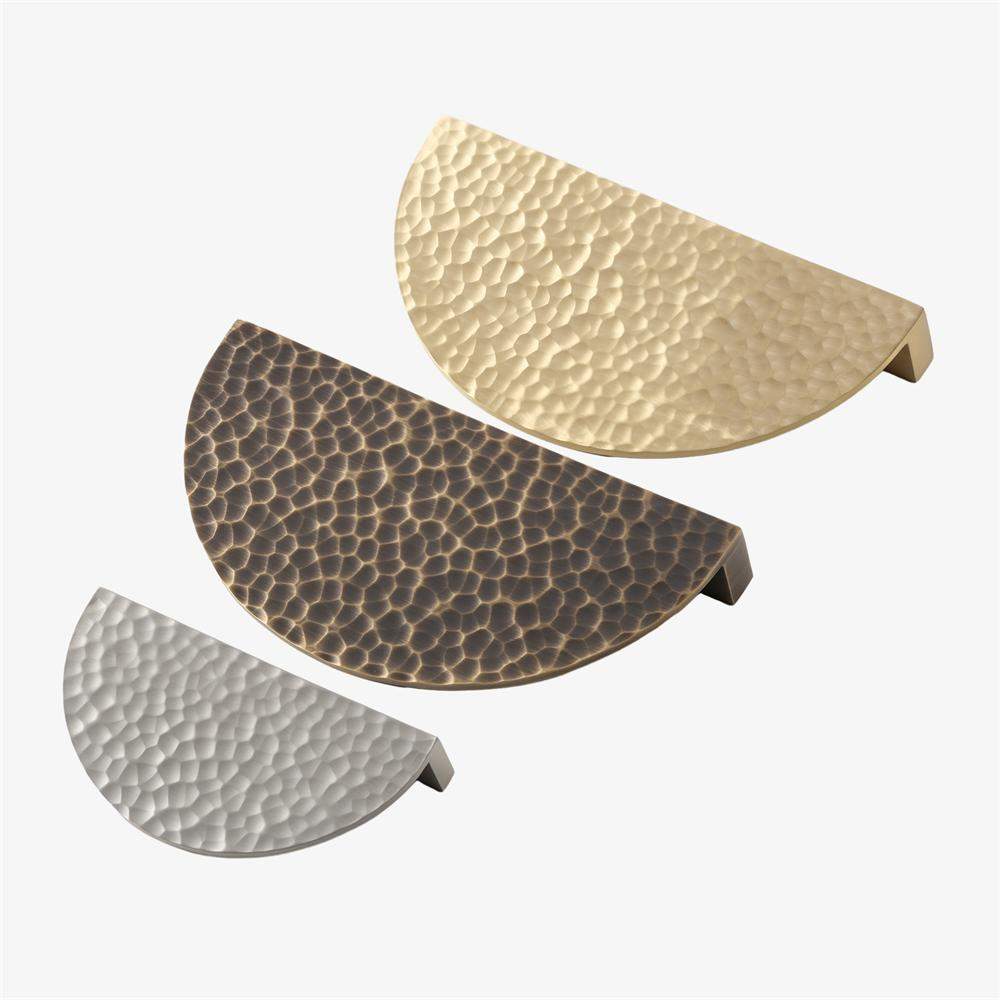 Maxery Hammered Half-round Brass Cabinet Handle Offer Textured, Durable Hardware With A Classic Look