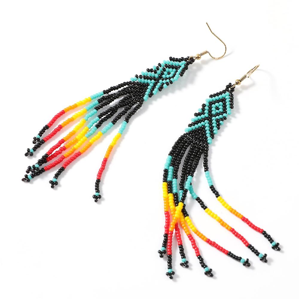 Maxery Rice Bead Long Earrings Fashion Fine Jewelry Earrings For Women