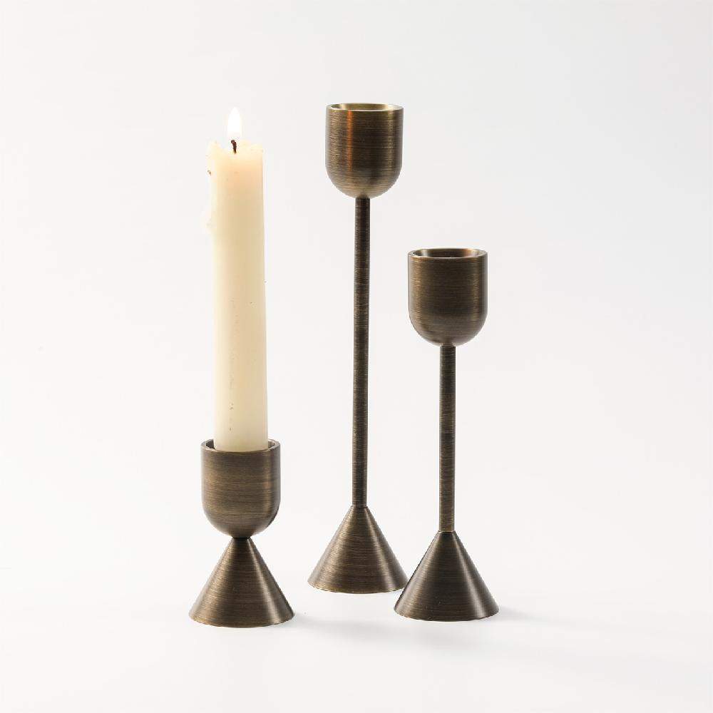 Maxery Popular Brass Candle Holder Set Antique Bronze Brass Candlestick for Tapered Candle Luxury Home Ornament Wedding Decor