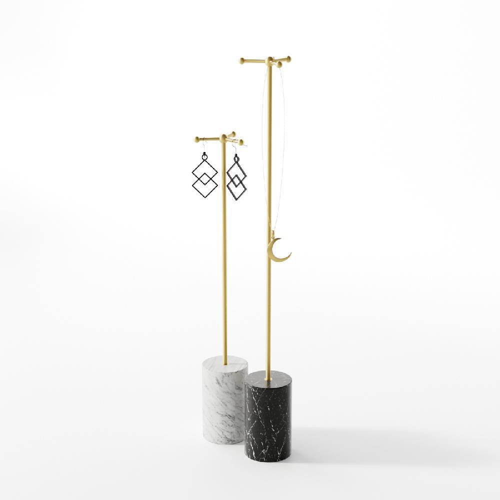 Maxery High Quality Jewelry Display Stand Brass Marble Jewelry Storage Earring Display