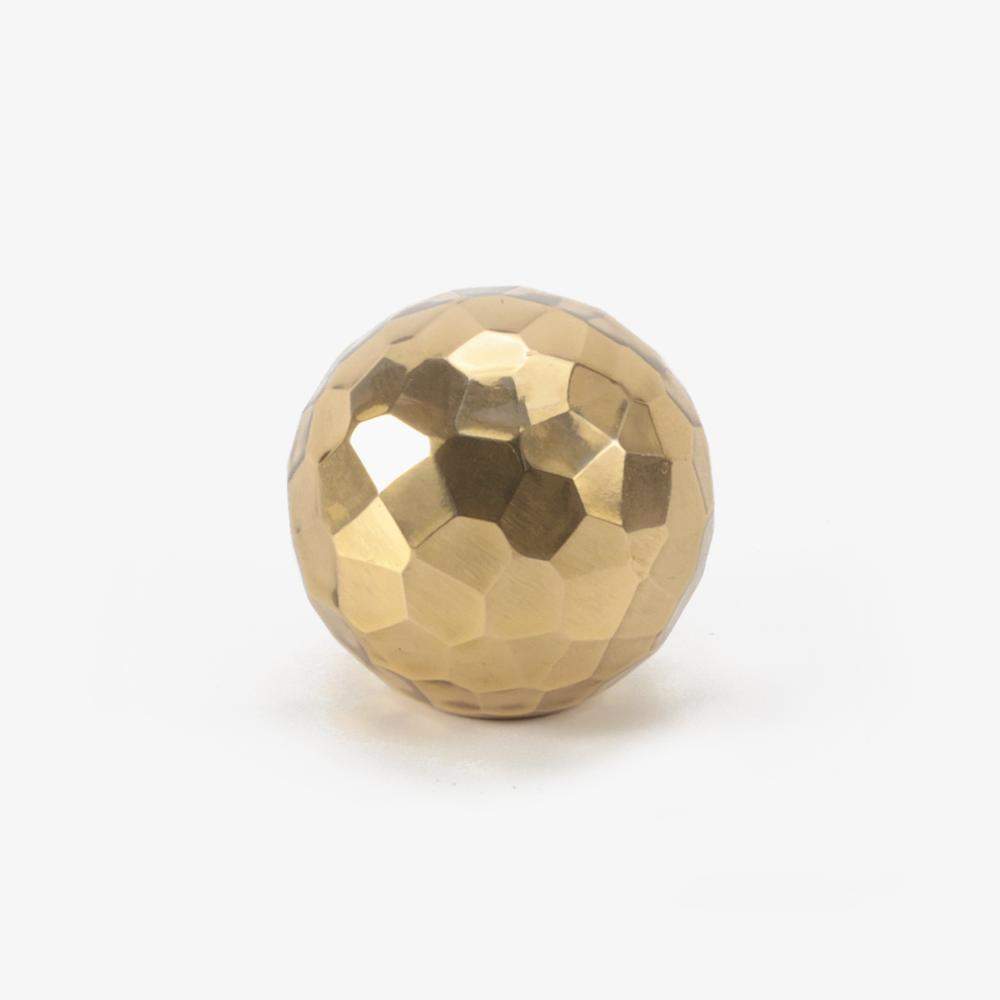 Maxery Premium Hammered Brass Ball Pulls: Textured, Solid & Highly Tactile Handles.