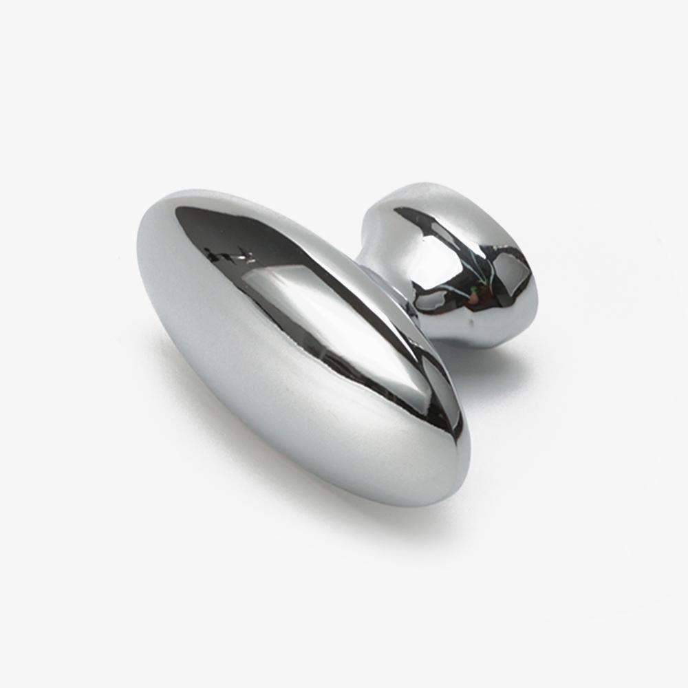 Maxery Egg-Shaped Cabinet Handles and Knobs, Premium Solid Brass Furniture Handles, Modern Nickel-Tone Bedroom Knobs