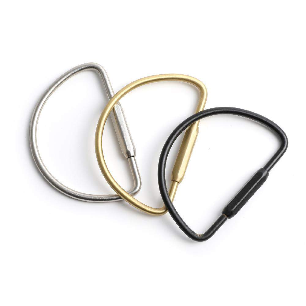 Maxery Creative Pendant D-shaped Brass Key Chain Pendant for Portable Decoration
