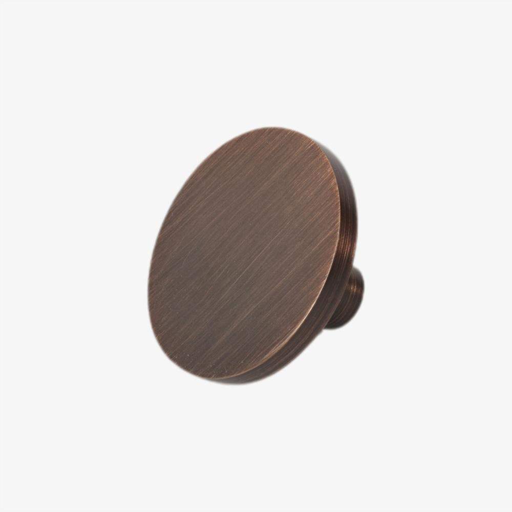Maxery Brushed Brass Round Knob Multiple Finishes & Sizes Solid Brass Handle for Cabinets/Drawers