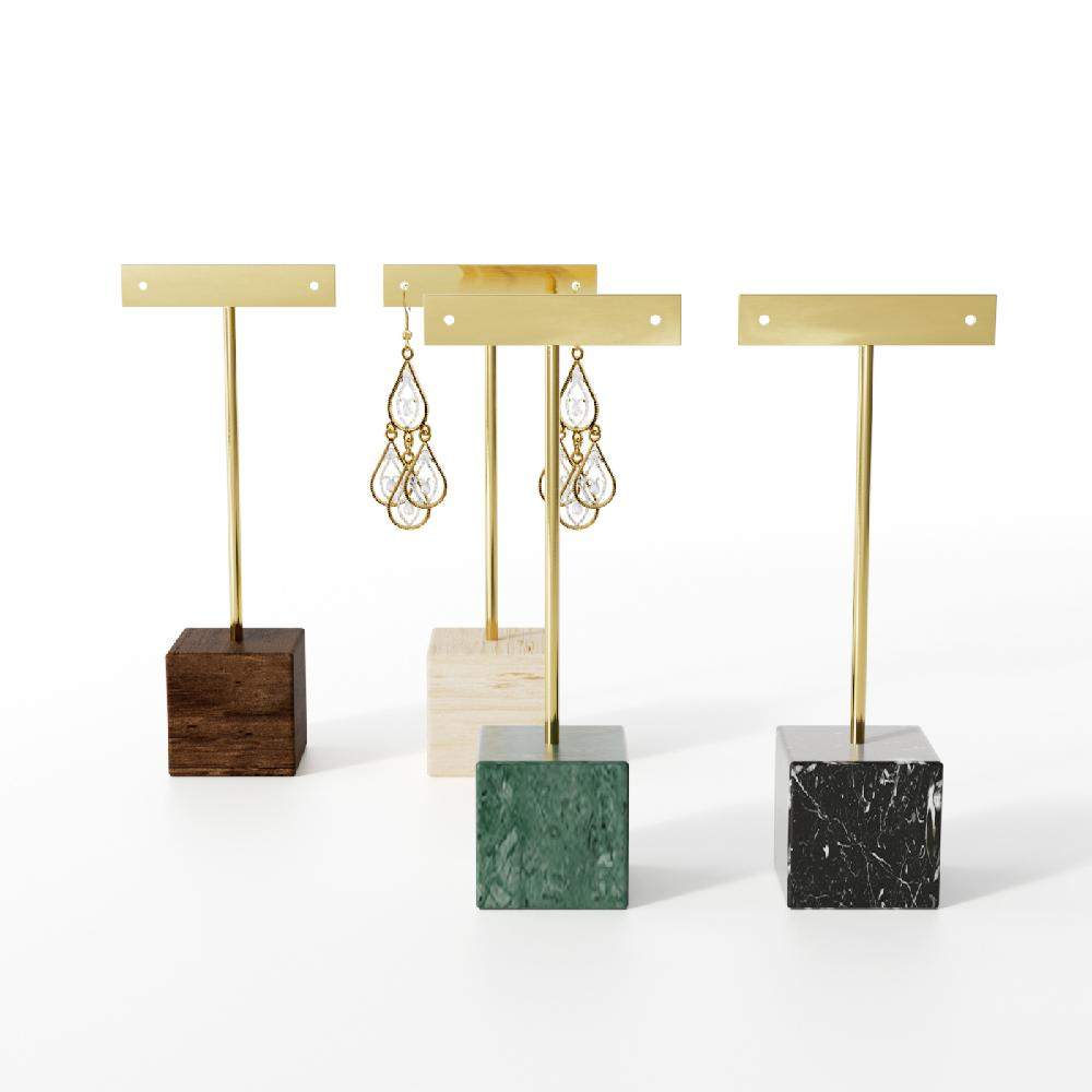 MAXERY Metal Earring Display T Bar Stand Jewelry Organizer