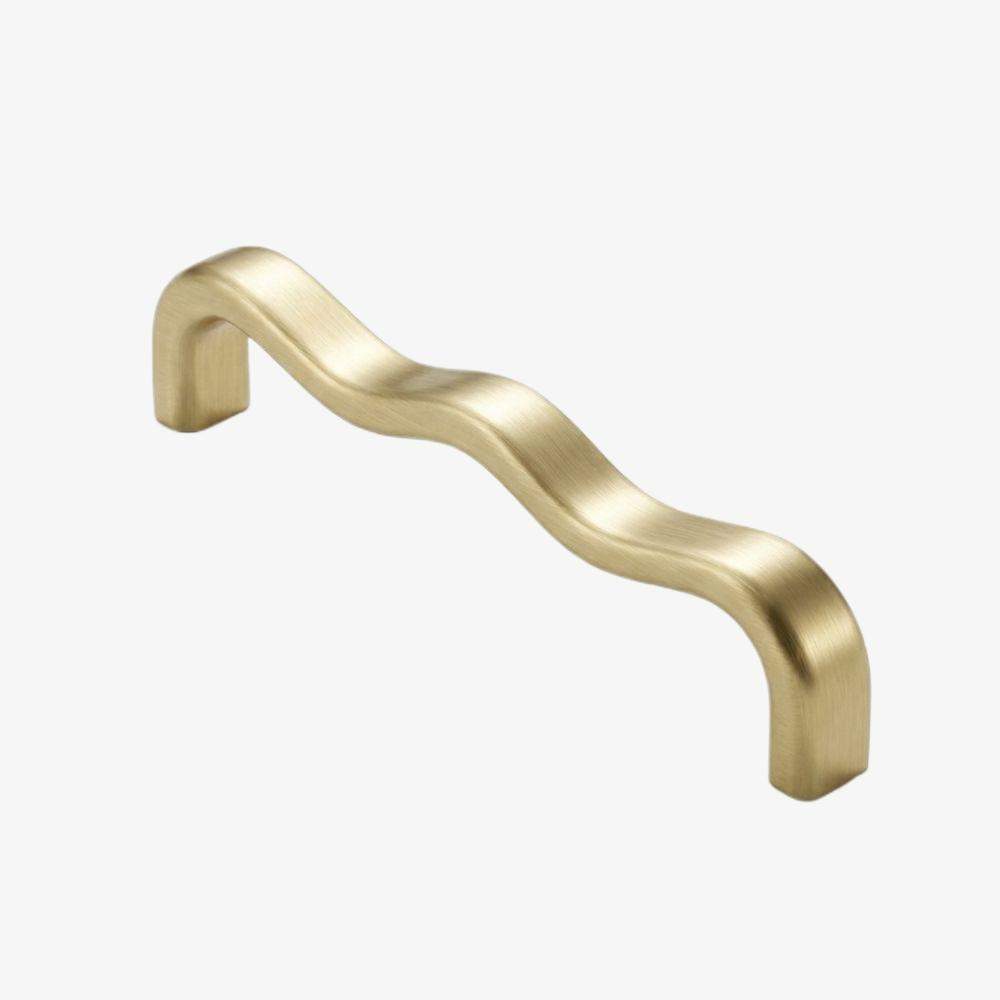 Maxery Smooth Wave-shaped Brass Cabinet Handle